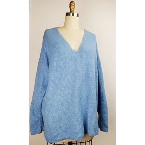 Something Navy V Neck Oversized Swester S